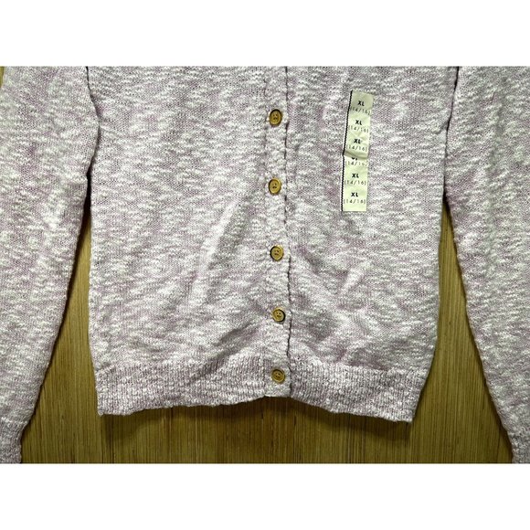 Cat & Jack - Girls Lavender Purple Cardigan Sweater - Extra Large (14/16) - Picture 13 of 14